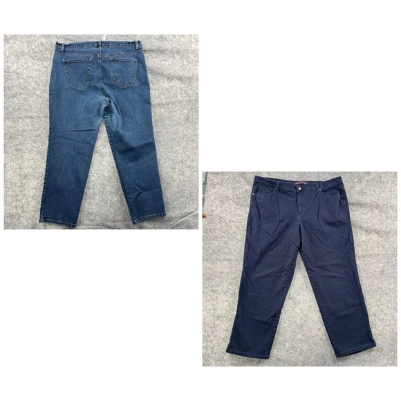 Gloria Vanderbilt Jeans Womens Plus 18W Short Blue LOT x 2 Amanda Straight Mom - Picture 1 of 16